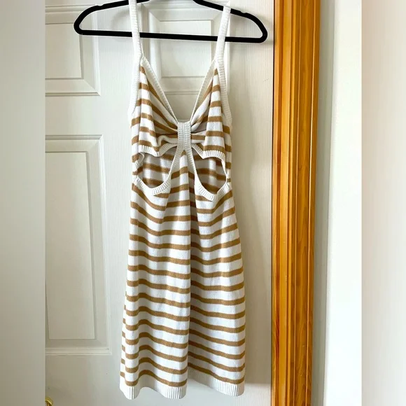 ayla knit dress Ayla Cotton Fit And Flare Midi Dress - White main image 1